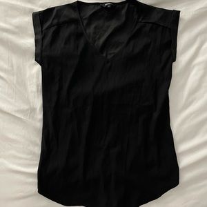 Express Silky Black Work Short Sleeve Top
